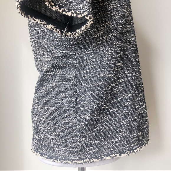 BANANA REPUBLIC BLK/WHT TWEED TOP SM - Picture 4 of 8